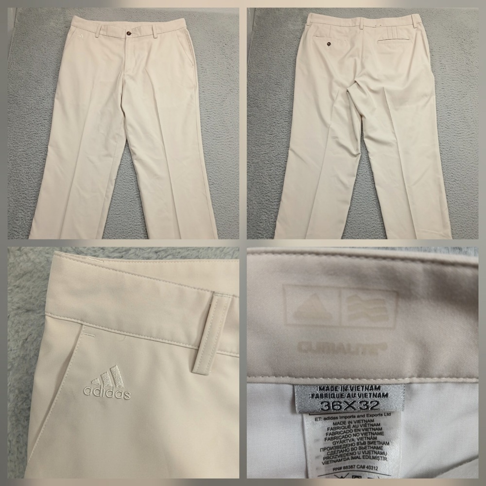 Adidas Golf Pants‎ Mens 36x32 Khaki Climalite Performance Stretch